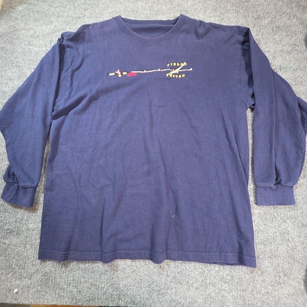 Rapala Mens XL Blue Field Tested Fishing Graphic Long Sleeve T-Shirt Tee